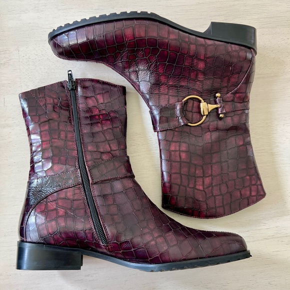 Amalfi by Rangoni Women's Pria Ankle Boot Burgandy Size 8.5” Made in Italy NWOT - Picture 3 of 13